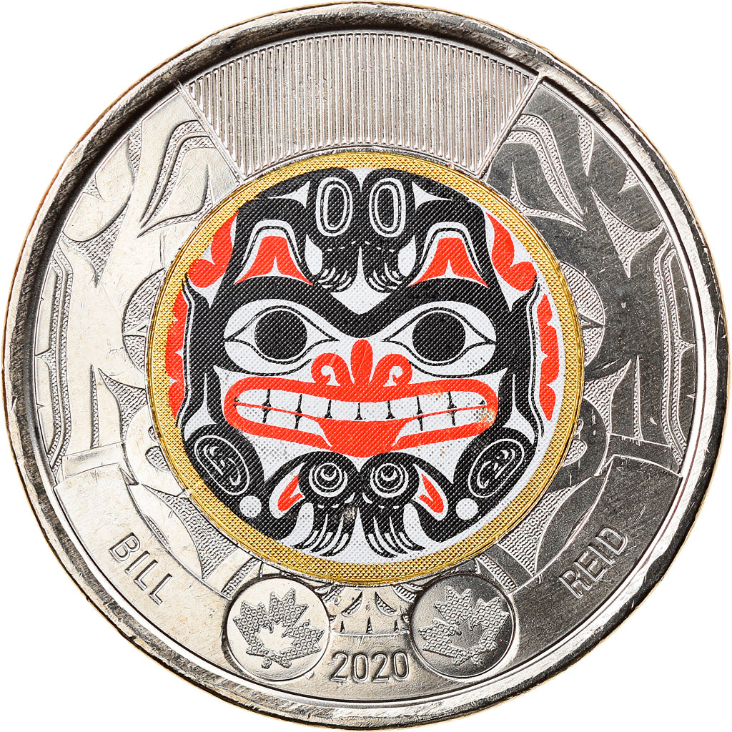 Coin, Canada, Bill Reid, 2 Dollars, 2020, Colorized, MS(63), Bi-Metallic