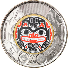 Moneda, Canadá, Bill Reid, 2 Dollars, 2020, Colorized, SC, Bimetálico