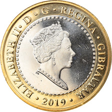 Coin, Gibraltar, Island games, 2 Dollars, 2019, MS(63), Bi-Metallic