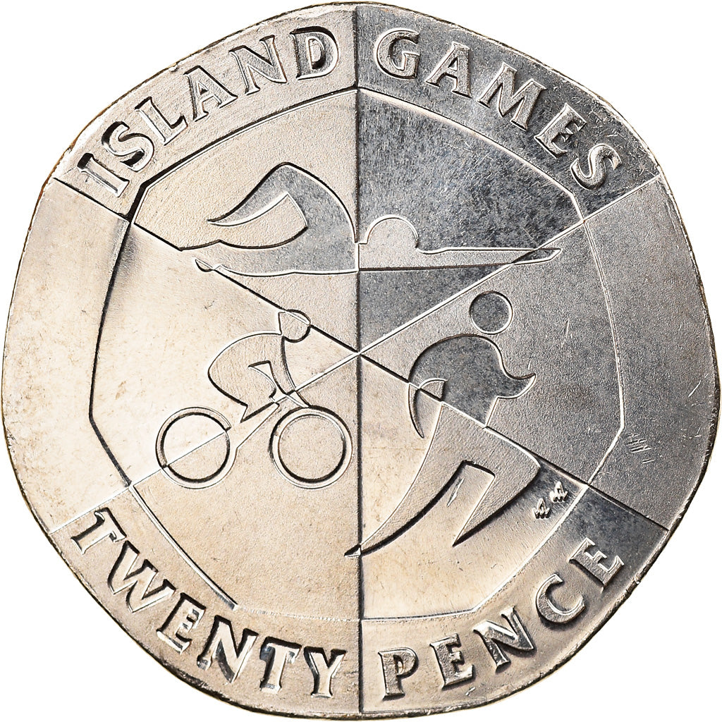 Coin, Gibraltar, Island games, 20 Pence, 2019, MS(63), Copper-nickel