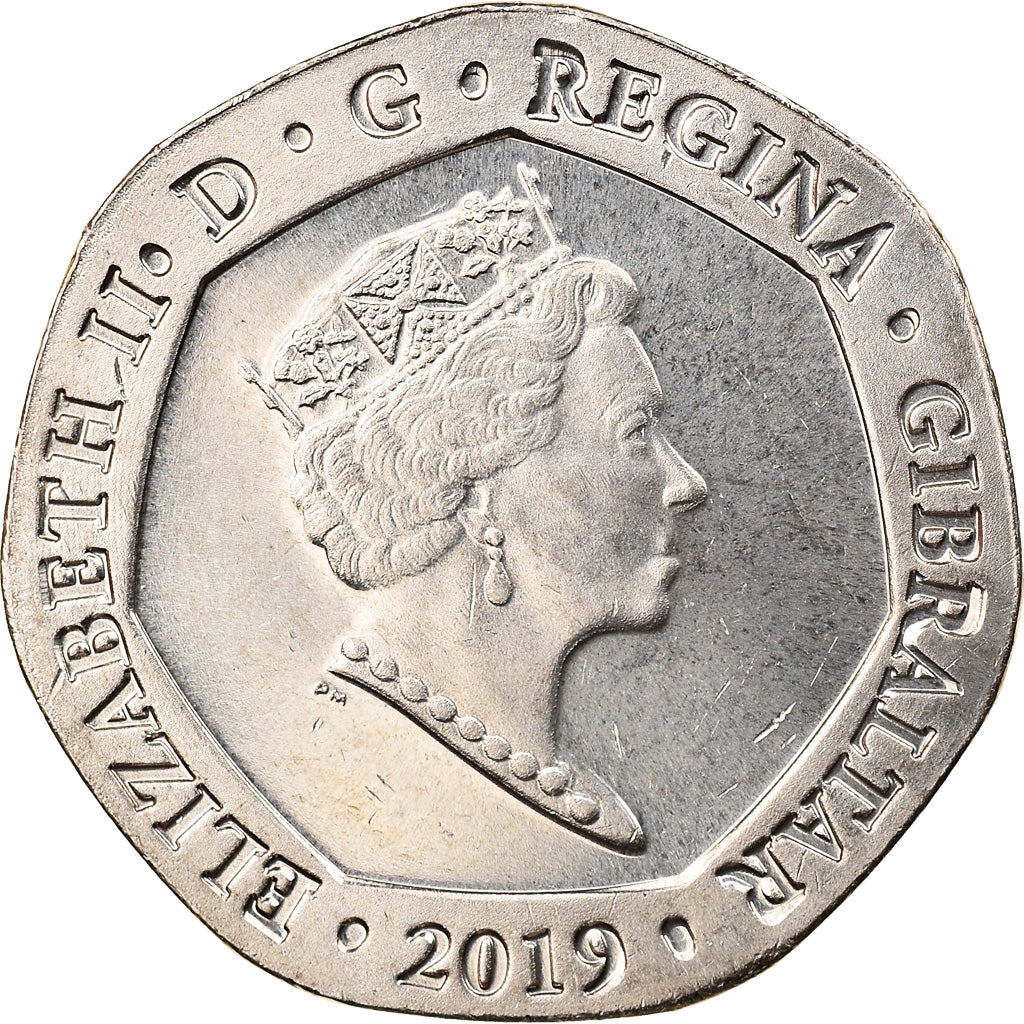 Coin, Gibraltar, Island games, 20 Pence, 2019, MS(63), Copper-nickel