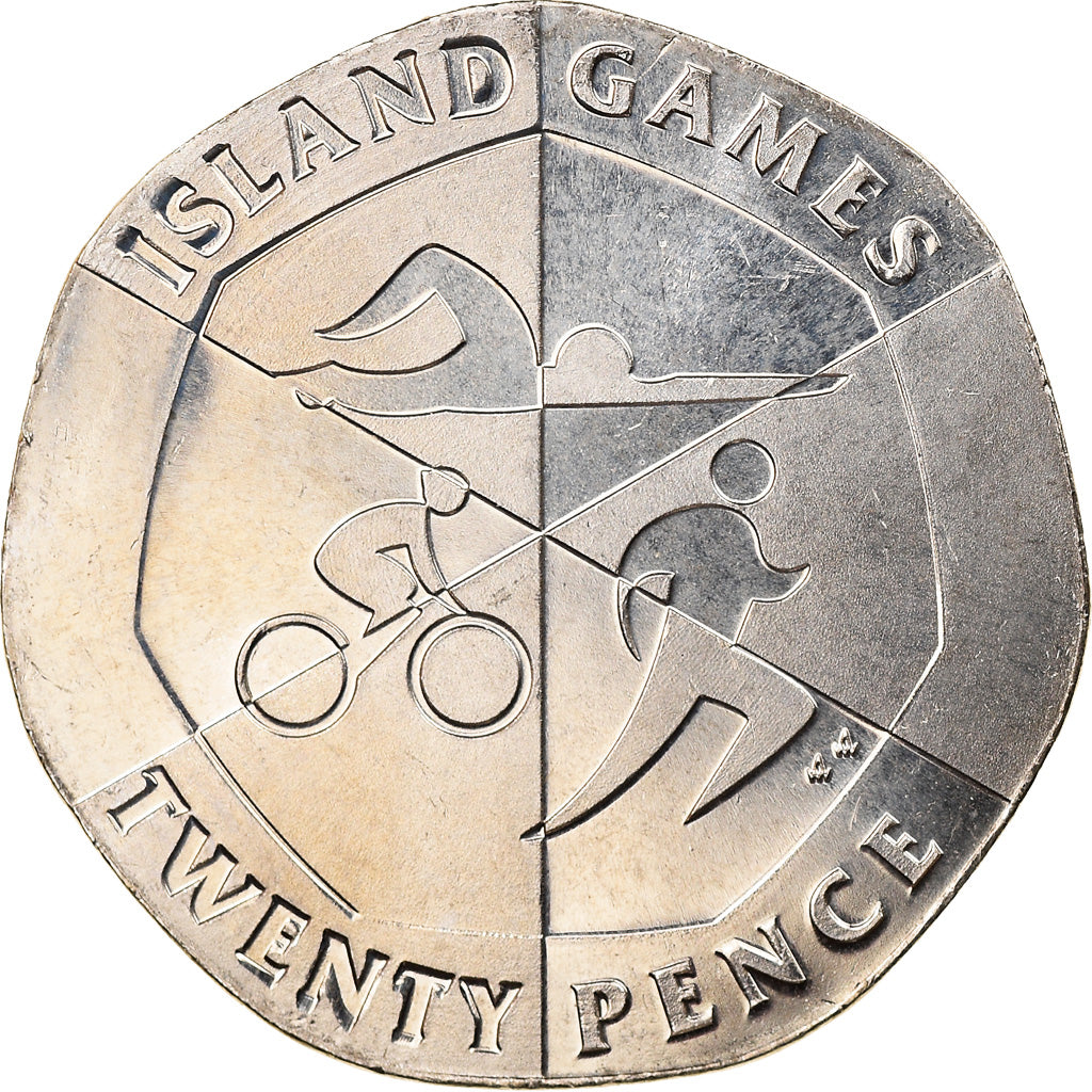 Coin, Gibraltar, Island games, 20 Pence, 2019, MS(63), Copper-nickel