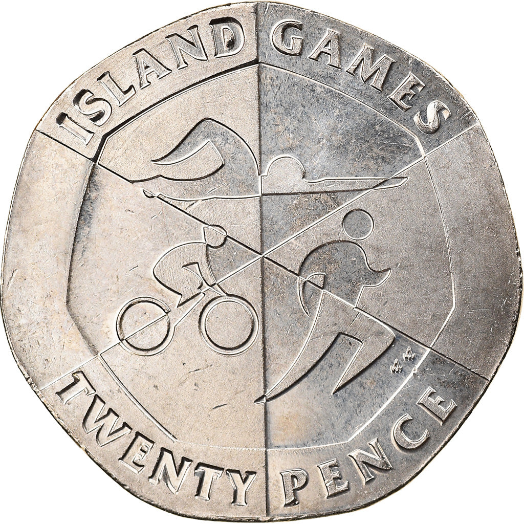 Coin, Gibraltar, Island games, 20 Pence, 2019, MS(63), Copper-nickel