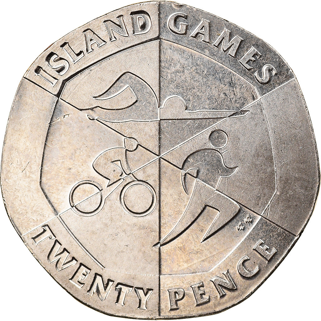Coin, Gibraltar, Island games, 20 Pence, 2019, MS(63), Copper-nickel