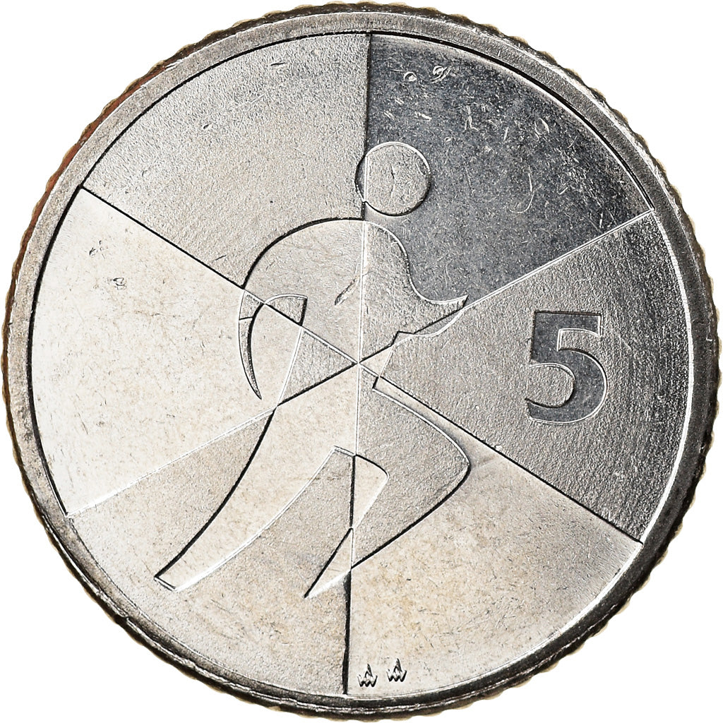 Münze, Gibraltar, Island games, 5 Pence, 2019, UNZ, Nickel plated steel