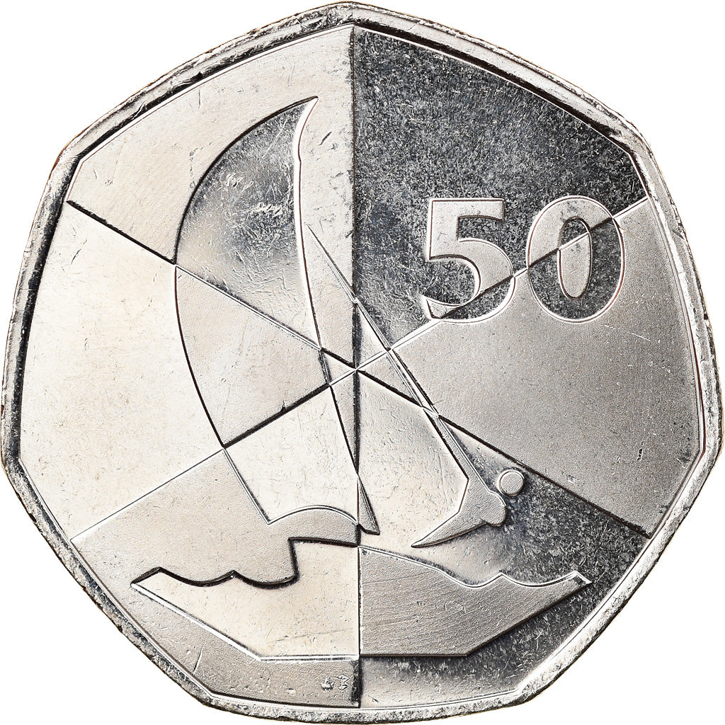Coin, Gibraltar, Island games, 50 Pence, 2019, MS(63), Copper-nickel