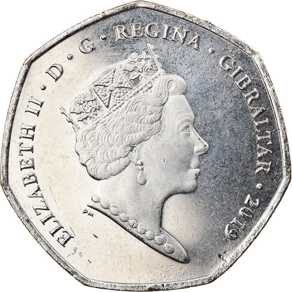 Coin, Gibraltar, Island games, 50 Pence, 2019, MS(63), Copper-nickel