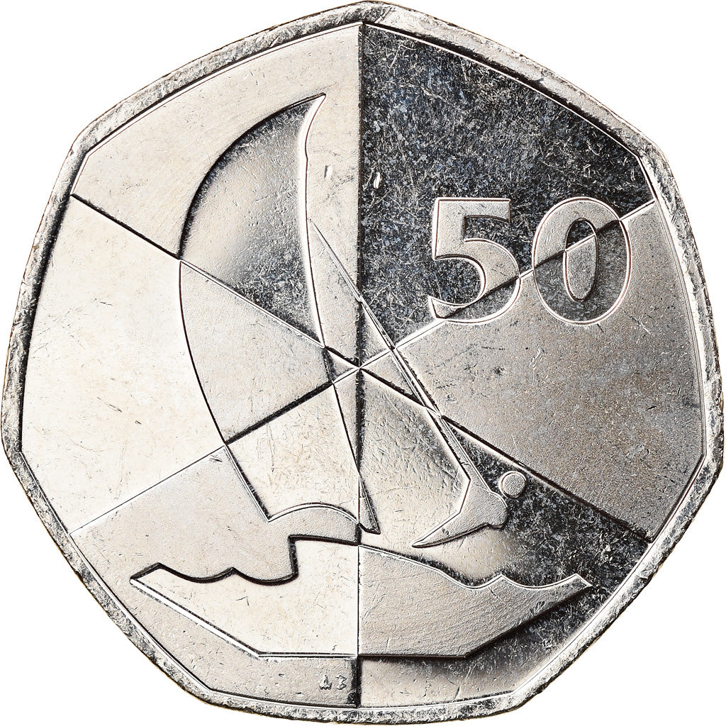 Coin, Gibraltar, Island games, 50 Pence, 2019, MS(63), Copper-nickel