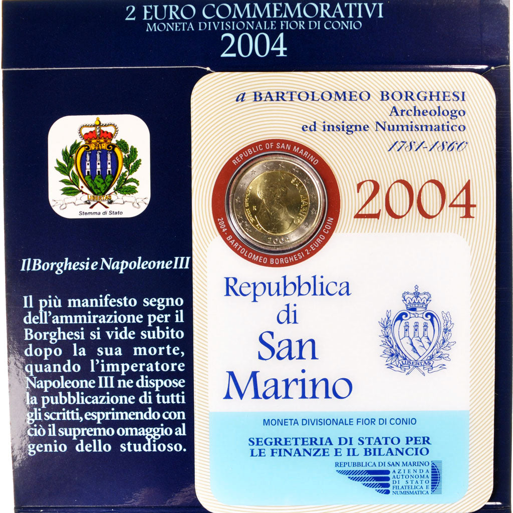 San Marino, 2 Euro, 2004, MS(65-70), Bi-Metallic