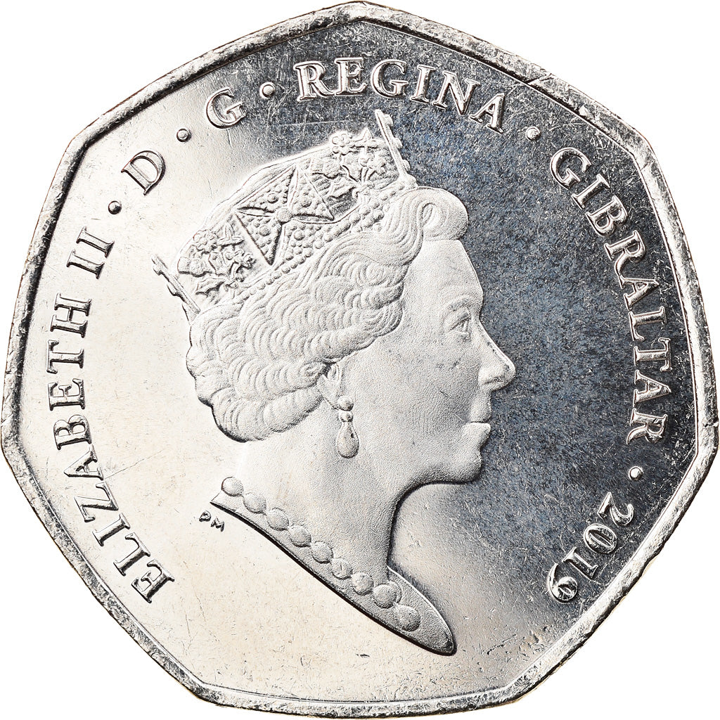 Coin, Gibraltar, Island games, 50 Pence, 2019, MS(63), Copper-nickel