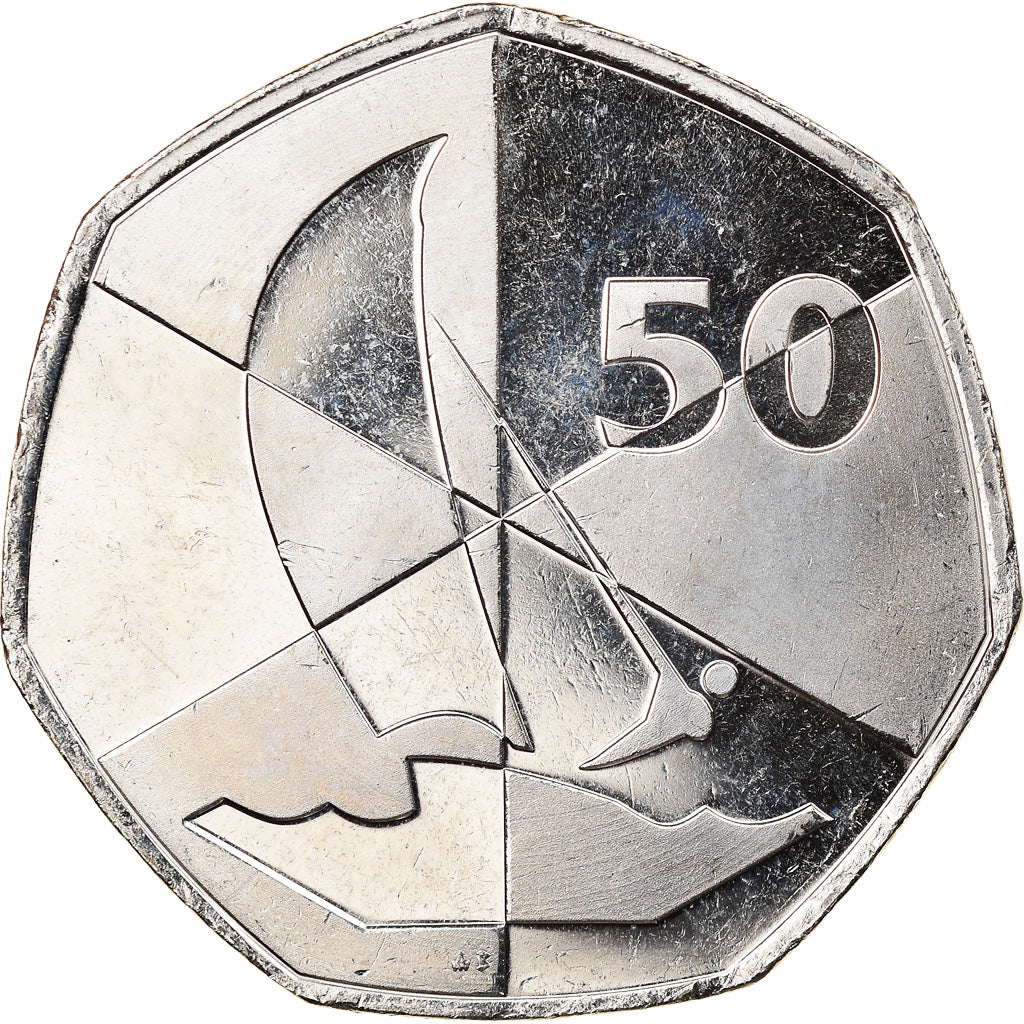 Coin, Gibraltar, Island games, 50 Pence, 2019, MS(63), Copper-nickel