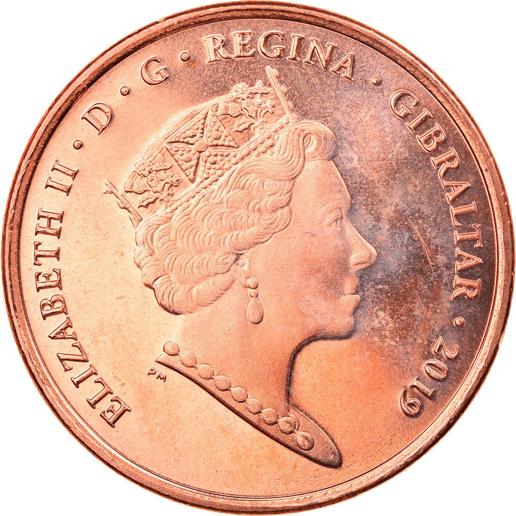 Coin, Gibraltar, Island games, 2 Pence, 2019, MS(63), Copper Plated Steel