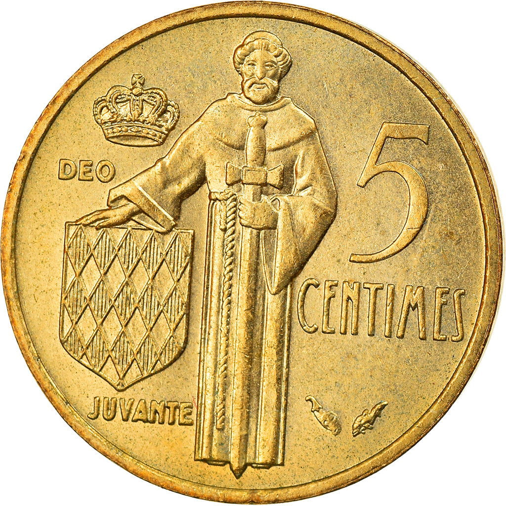 Coin, Monaco, Rainier III, 5 Centimes, 1976, AU(55-58), Aluminum-Bronze, KM:156