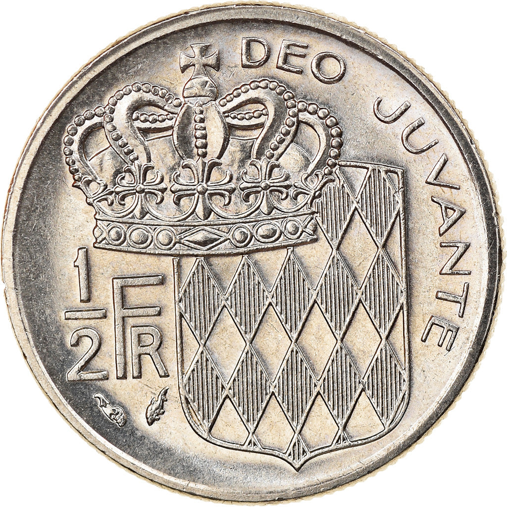 Moneta, Monaco, Rainier III, 1/2 Franc, 1989, SPL, Nichel, KM:145, Gadoury:MC
