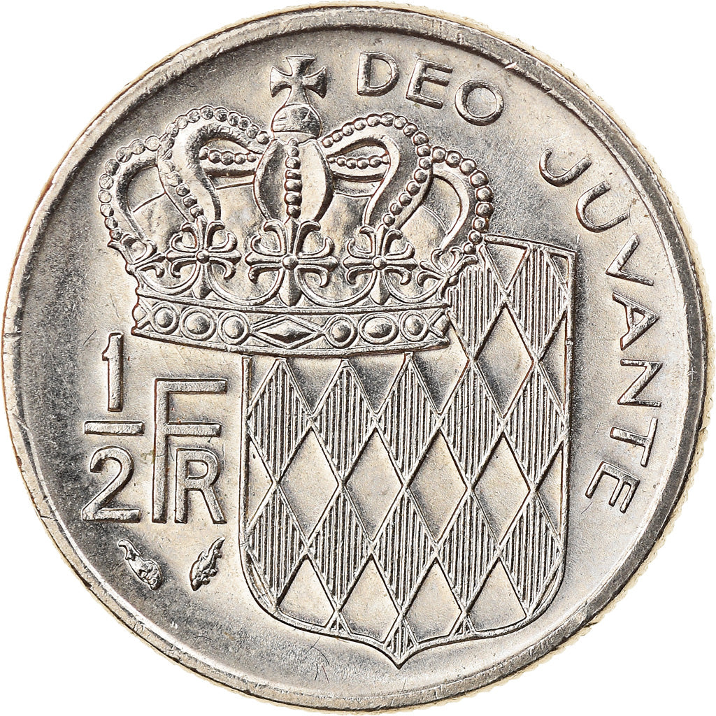 Moneta, Monaco, Rainier III, 1/2 Franc, 1989, SPL, Nichel, KM:145, Gadoury:MC