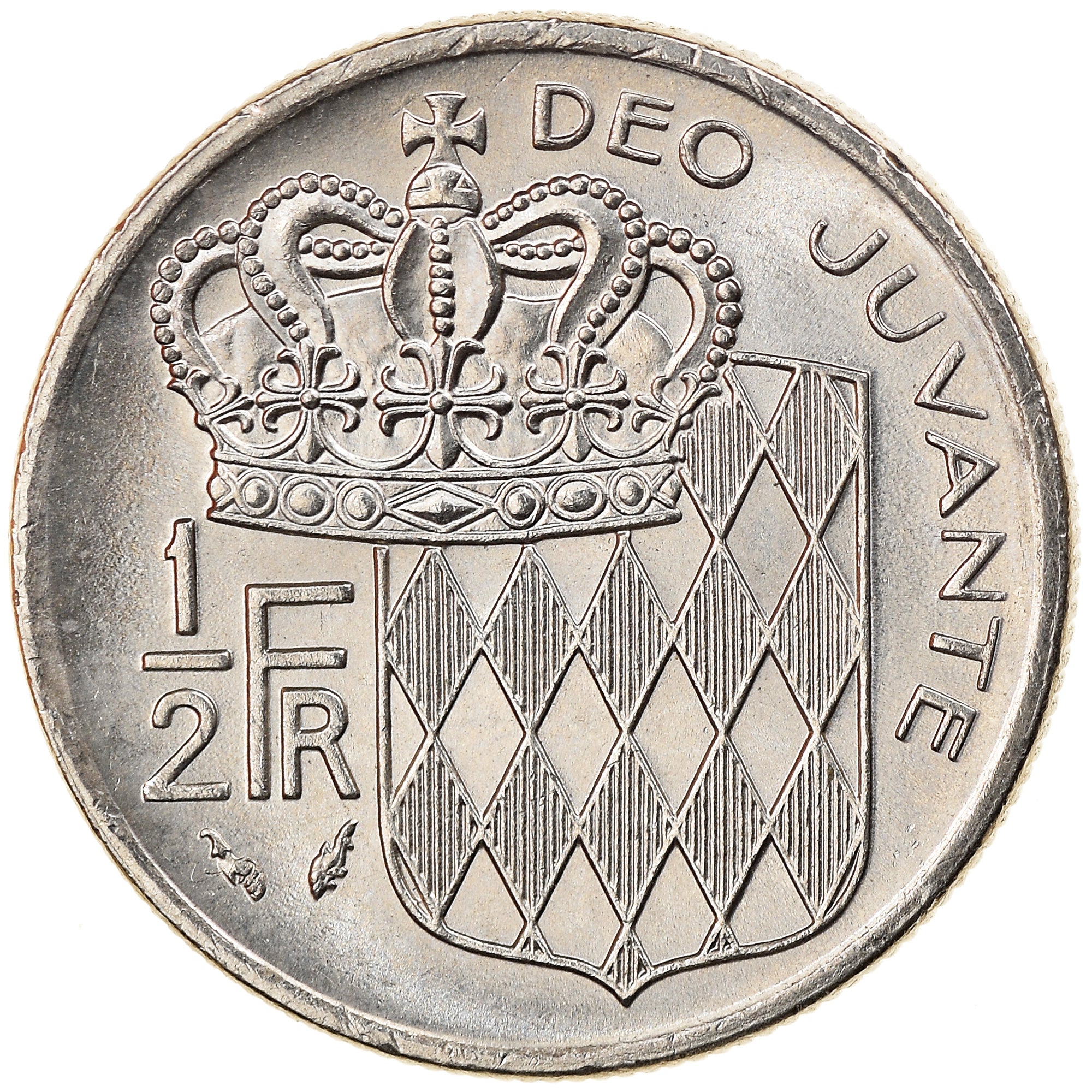 Münze, Monaco, Rainier III, 1/2 Franc, 1977, UNZ, Nickel, KM:145, Gadoury:MC