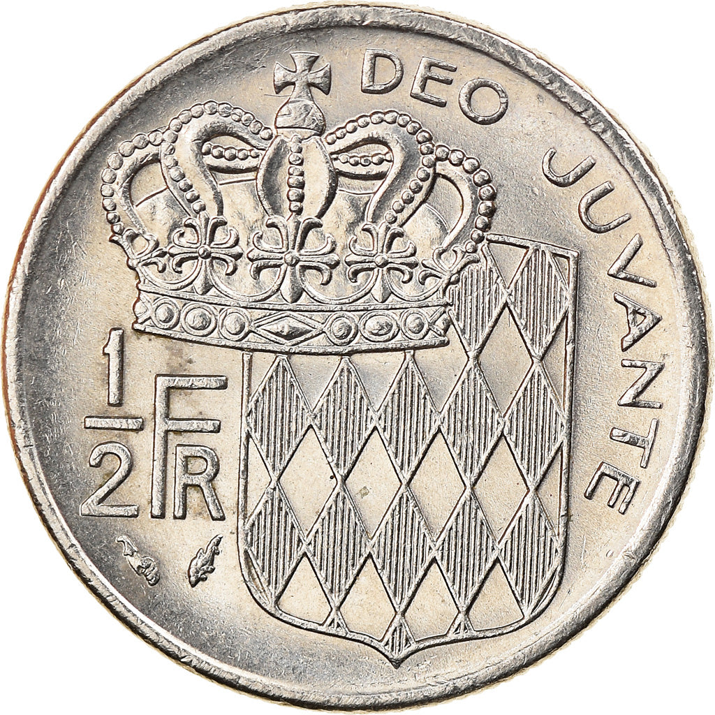 Monnaie, Monaco, Rainier III, 1/2 Franc, 1975, SPL, Nickel, Gadoury:MC 149