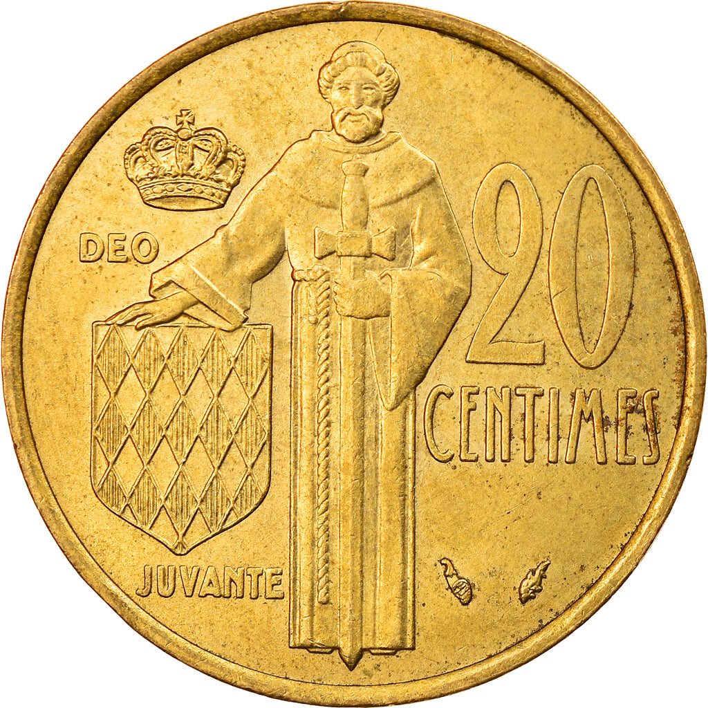 Coin, Monaco, Rainier III, 20 Centimes, 1975, MS(63), Aluminum-Bronze, KM:143