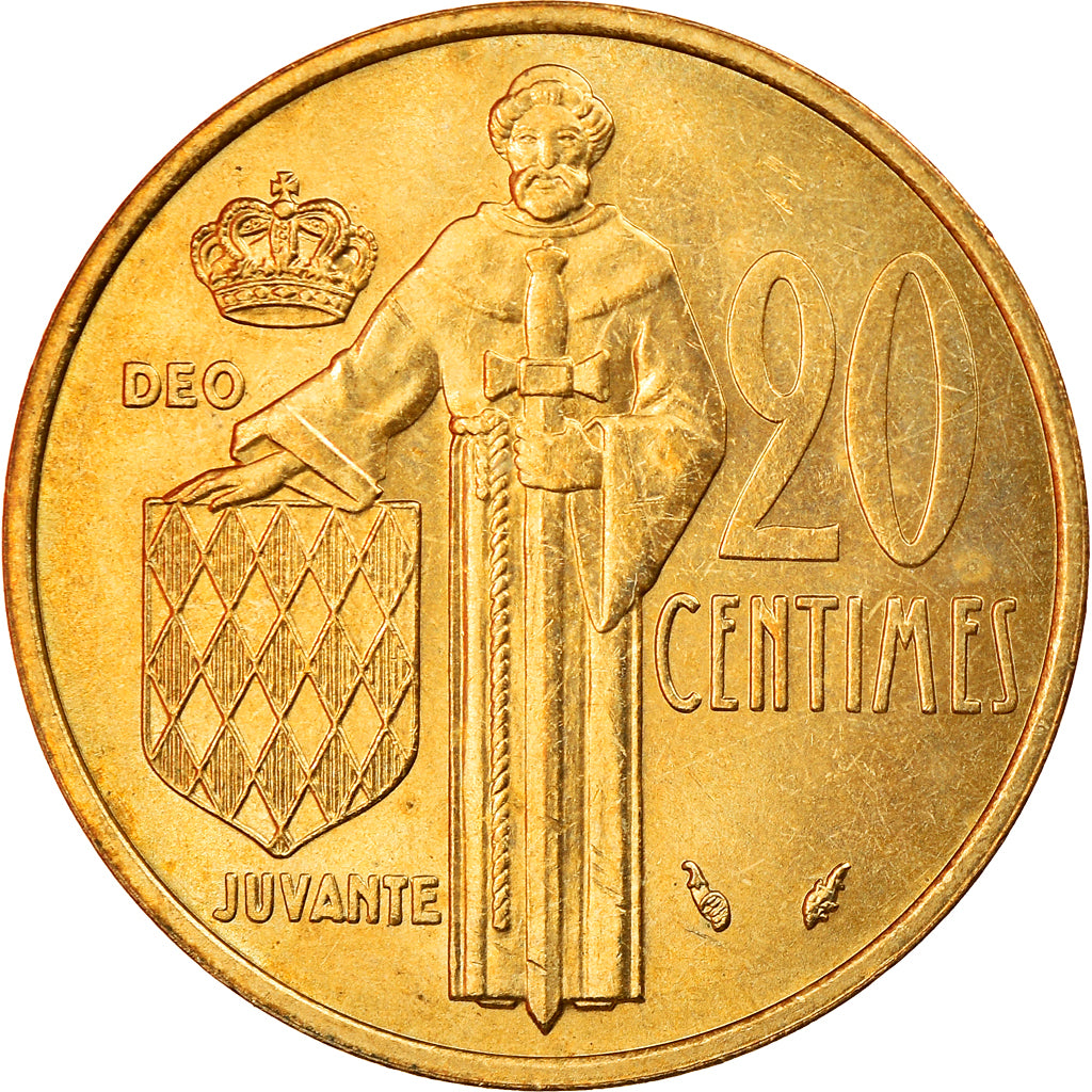 Coin, Monaco, Rainier III, 20 Centimes, 1976, MS(63), Aluminum-Bronze, KM:143