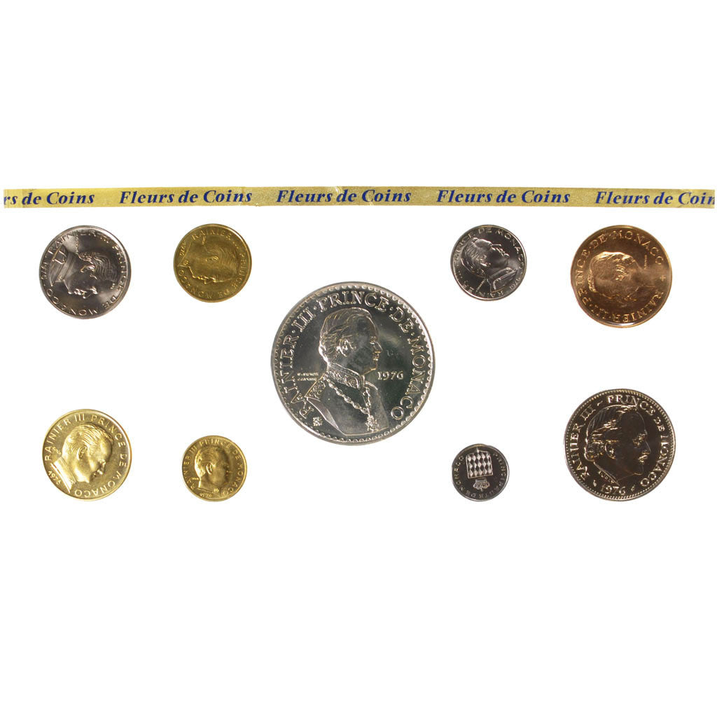 Coin, Monaco, Set, 1976, MS(65-70)