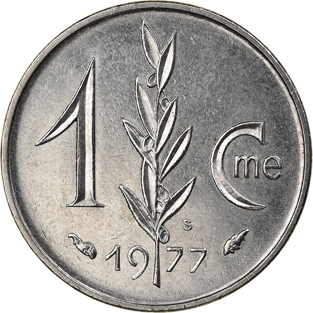 Coin, Monaco, Rainier III, Centime, 1977, MS(63), Stainless Steel, KM:155