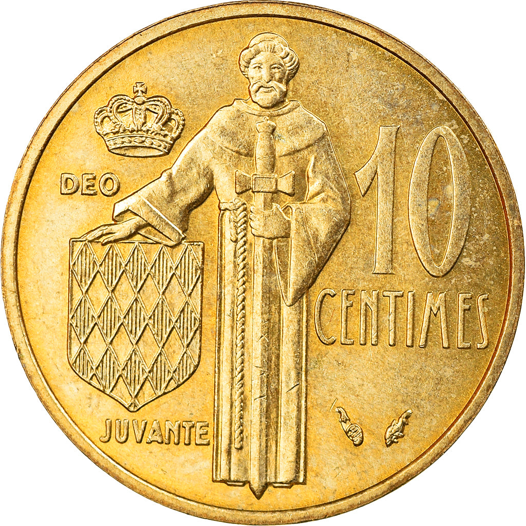Moneta, Monaco, Rainier III, 10 Centimes, 1976, SPL-, Alluminio-bronzo, KM:142