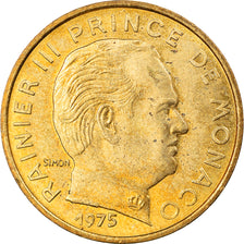 Münze, Monaco, Rainier III, 10 Centimes, 1975, SS, Aluminum-Bronze, KM:142