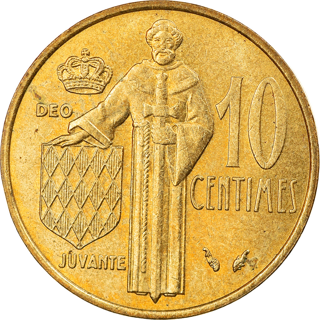Münze, Monaco, Rainier III, 10 Centimes, 1975, SS, Aluminum-Bronze, KM:142