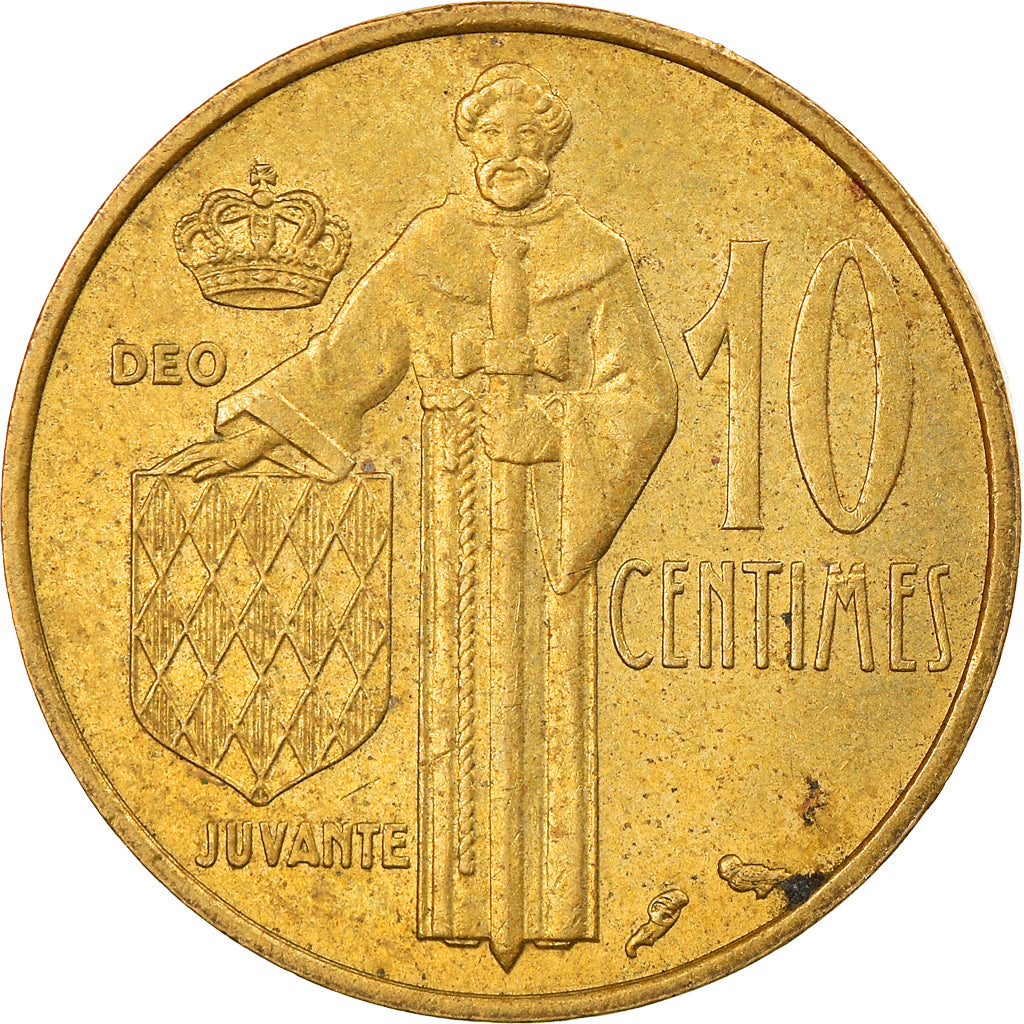 Coin, Monaco, Rainier III, 10 Centimes, 1974, AU(55-58), Aluminum-Bronze