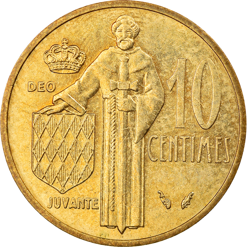 Münze, Monaco, Rainier III, 10 Centimes, 1982, VZ, Aluminum-Bronze, KM:142