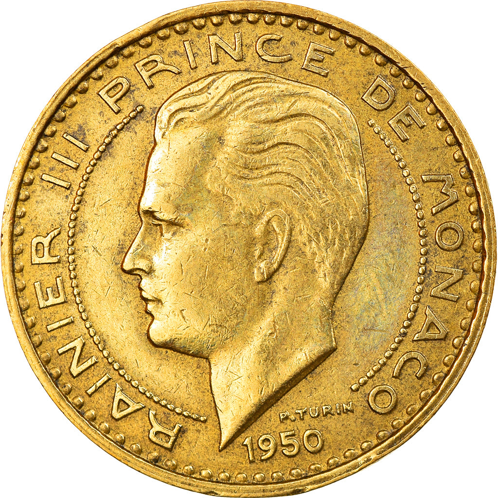 Moneta, Monaco, Rainier III, 20 Francs, Vingt, 1950, SPL-, Alluminio-bronzo
