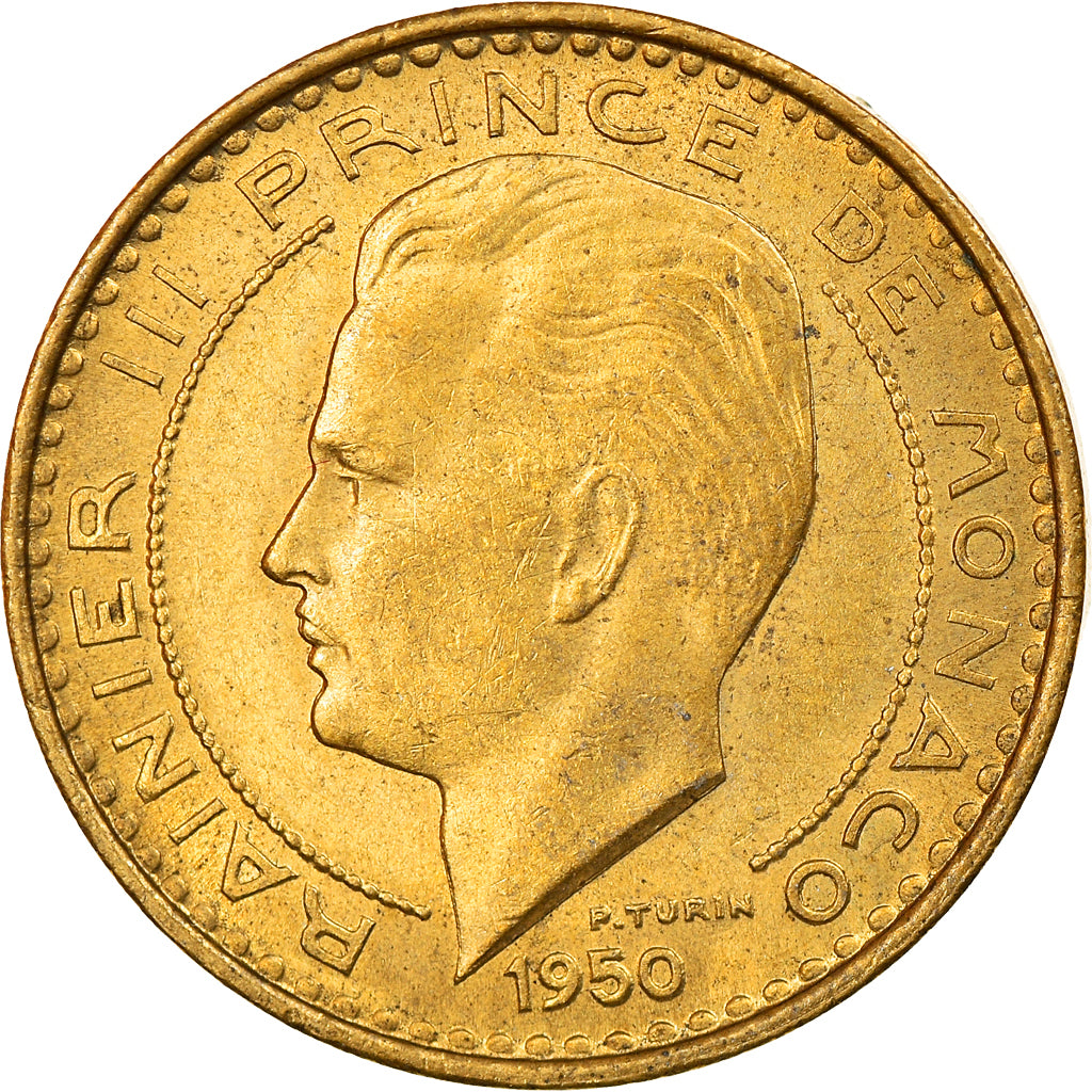 Moneta, Monaco, Rainier III, 10 Francs, 1950, SPL-, Alluminio-bronzo, KM:130
