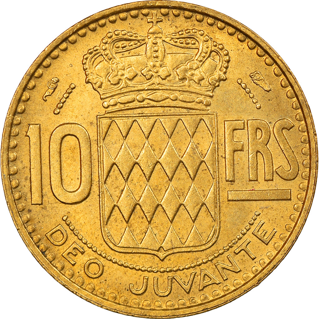 Moneta, Monaco, Rainier III, 10 Francs, 1950, SPL-, Alluminio-bronzo, KM:130