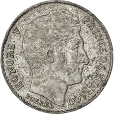 Coin, Monaco, 1/4 Franc, AU(55-58), Tin