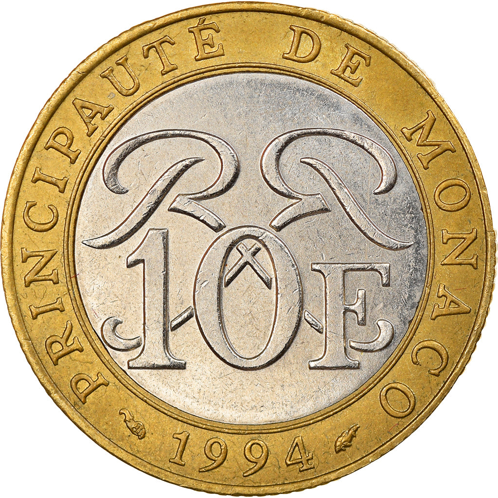Monnaie, Monaco, Rainier III, 10 Francs, 1994, SUP, Bi-Metallic, Gadoury:MC 160