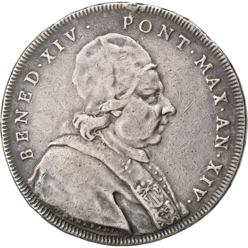 Coin, ITALIAN STATES, PAPAL STATES, Benedict XIV, Scudo, 1753, EF(40-45)
