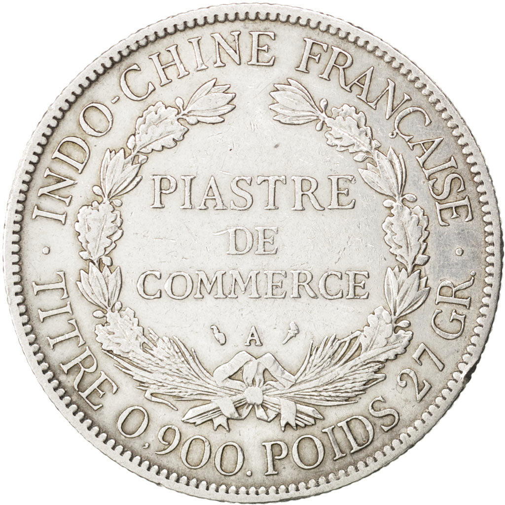 FRENCH INDO-CHINA, Piastre, 1903, Paris, KM #5a.1, EF(40-45), Silver, Lecompte..