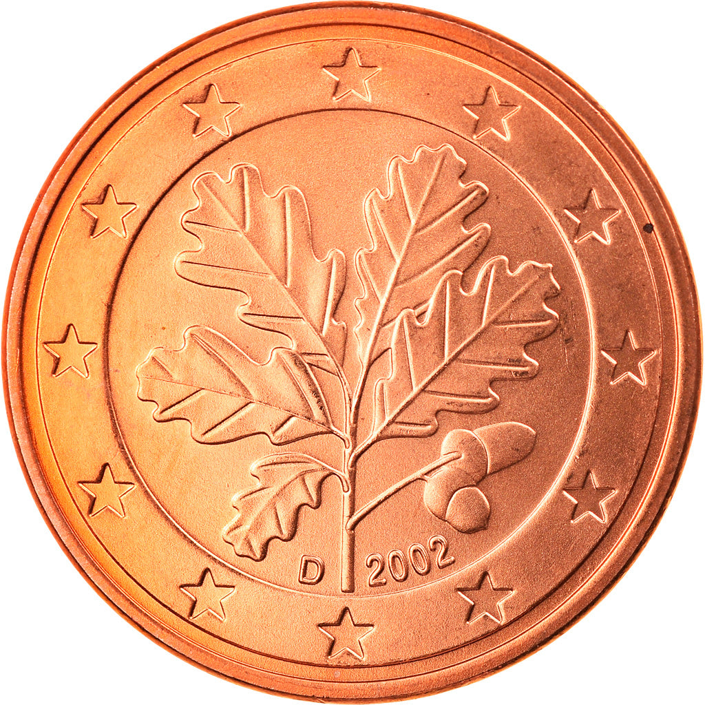 GERMANIA - REPUBBLICA FEDERALE, 5 Euro Cent, 2002, Munich, FDC, Acciaio placcato