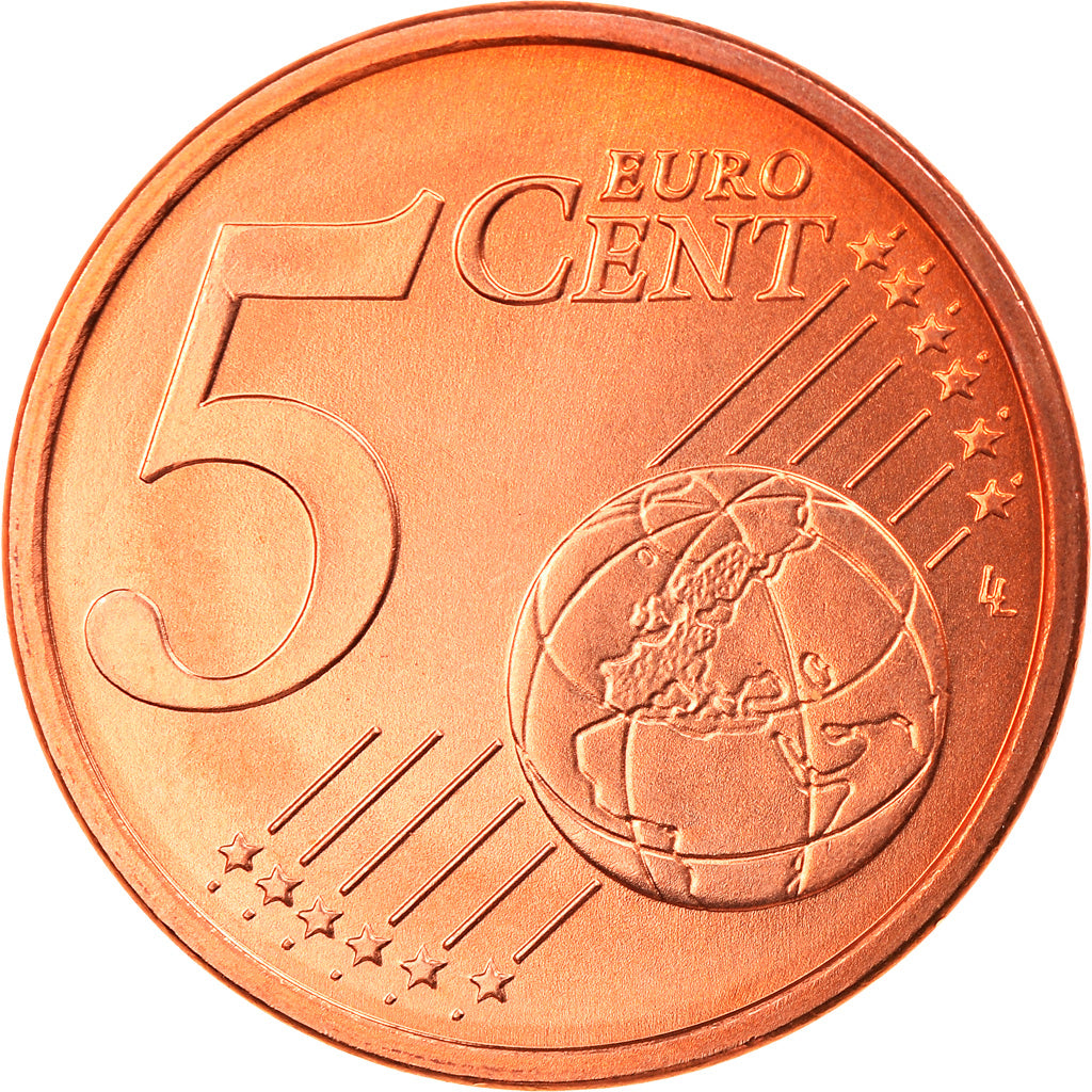 GERMANY - FEDERAL REPUBLIC, 5 Euro Cent, 2002, Hambourg, MS(65-70), Copper