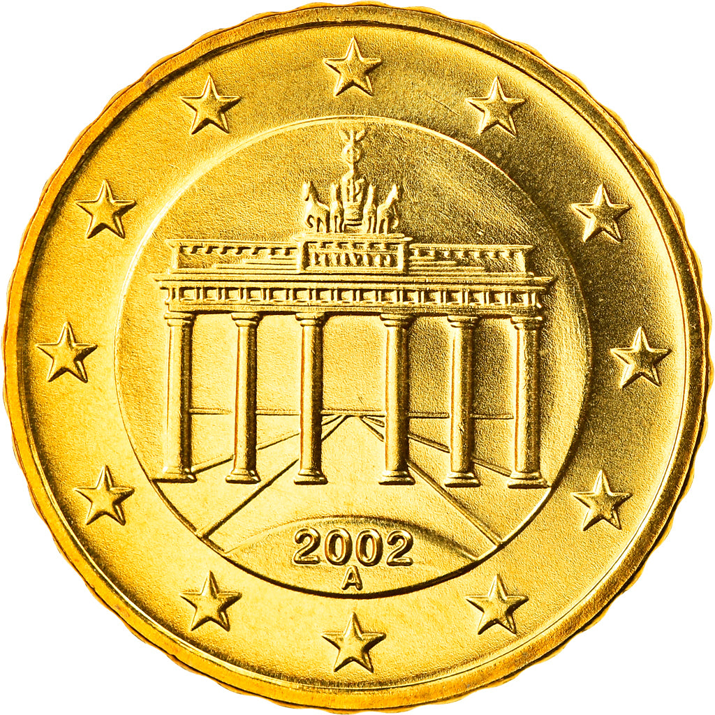 Bundesrepublik Deutschland, 10 Euro Cent, 2002, Berlin, STGL, Messing, KM:210