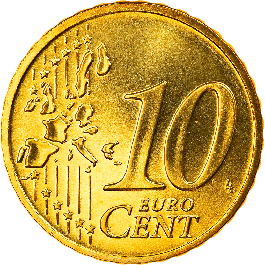 Bundesrepublik Deutschland, 10 Euro Cent, 2002, Berlin, STGL, Messing, KM:210
