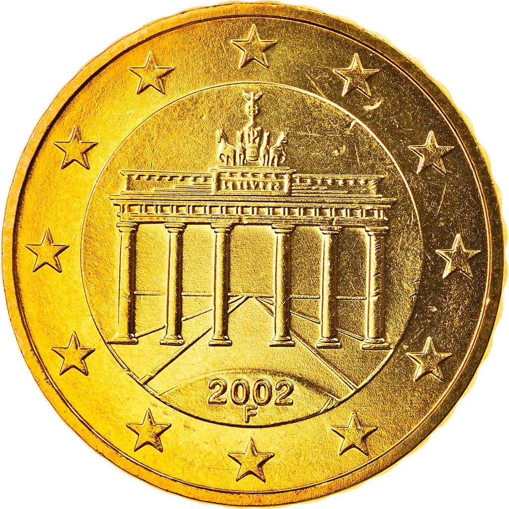 ALEMANHA - REPÚBLICA FEDERAL, 10 Euro Cent, 2002, Stuttgart, MS(65-70), Latão