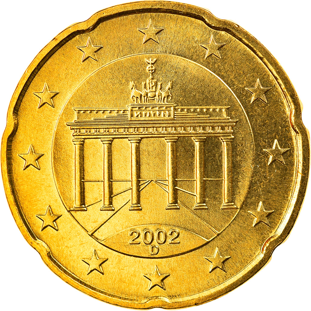 GERMANIA - REPUBBLICA FEDERALE, 20 Euro Cent, 2002, Munich, FDC, Ottone, KM:211