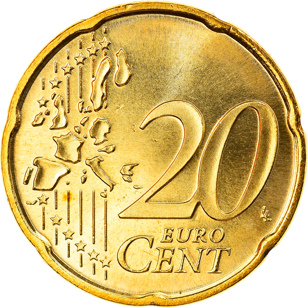 Federale Duitse Republiek, 20 Euro Cent, 2002, Stuttgart, FDC, Tin, KM:211