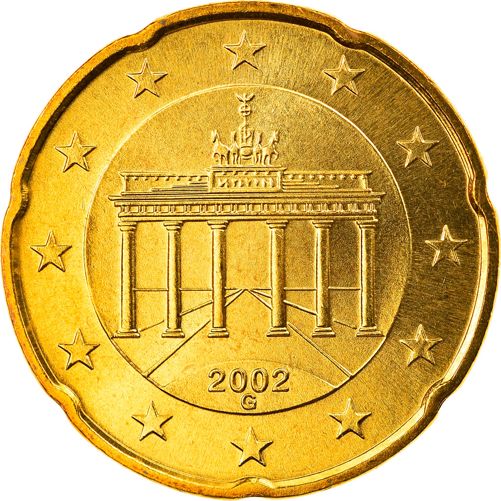 Federale Duitse Republiek, 20 Euro Cent, 2002, Karlsruhe, FDC, Tin, KM:211