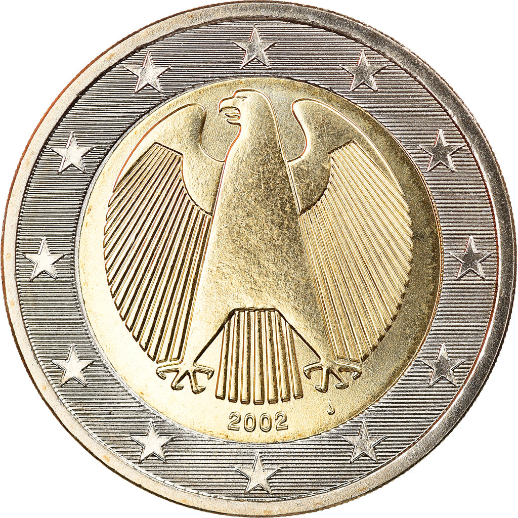 GERMANY - FEDERAL REPUBLIC, 2 Euro, 2002, Hambourg, MS(65-70), Bi-Metallic
