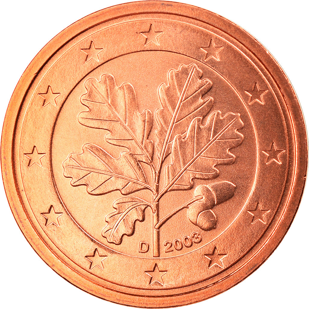 GERMANY - FEDERAL REPUBLIC, 2 Euro Cent, 2003, Munich, MS(65-70), Copper Plated