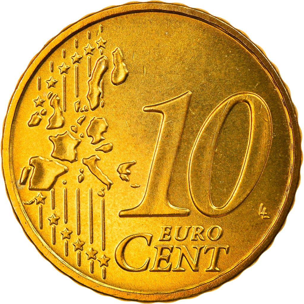 GERMANY - FEDERAL REPUBLIC, 10 Euro Cent, 2003, Berlin, MS(65-70), Brass, KM:210