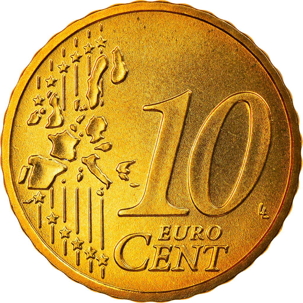 GERMANY - FEDERAL REPUBLIC, 10 Euro Cent, 2003, Munich, MS(65-70), Brass, KM:210