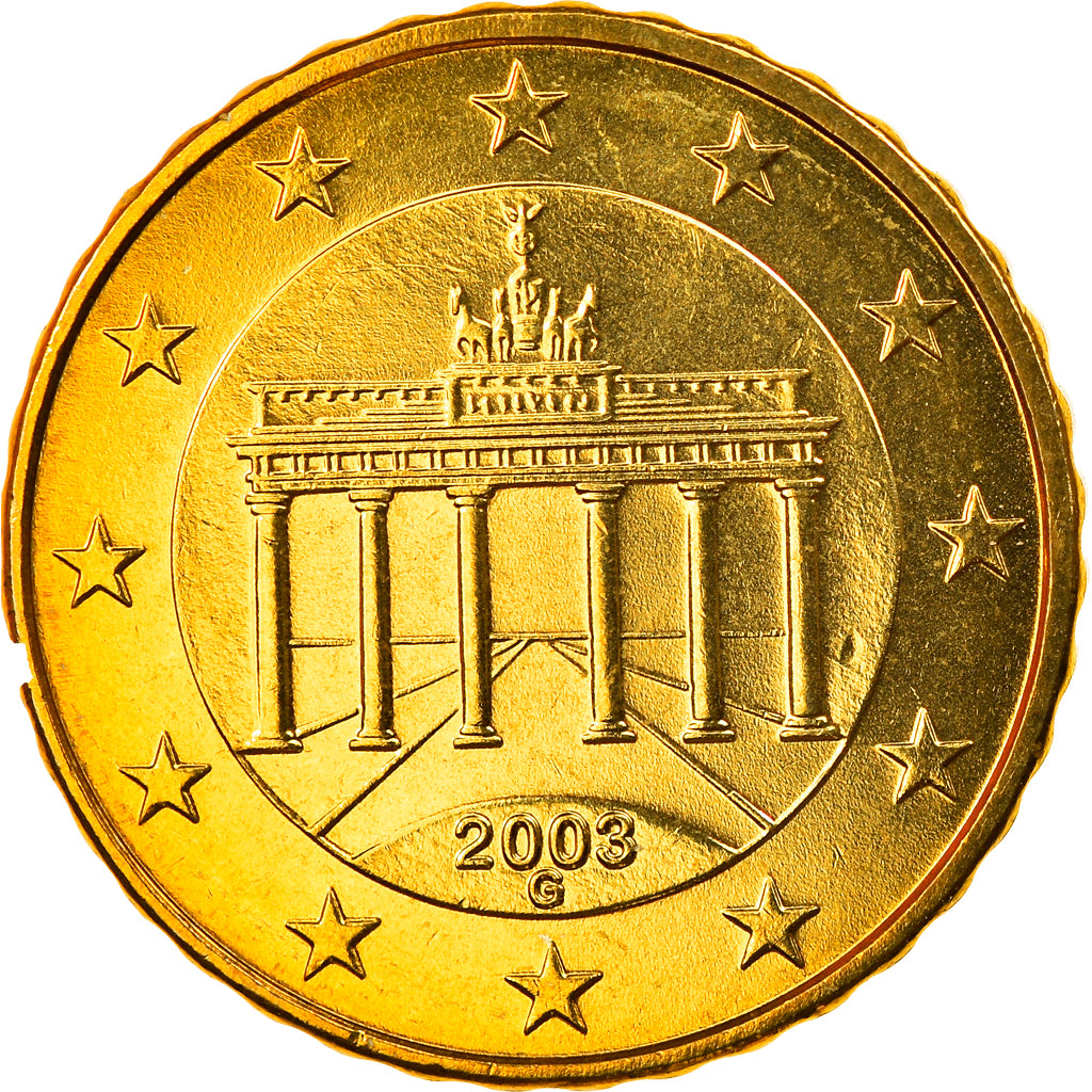 ALEMANHA - REPÚBLICA FEDERAL, 10 Euro Cent, 2003, Karlsruhe, MS(65-70), Latão